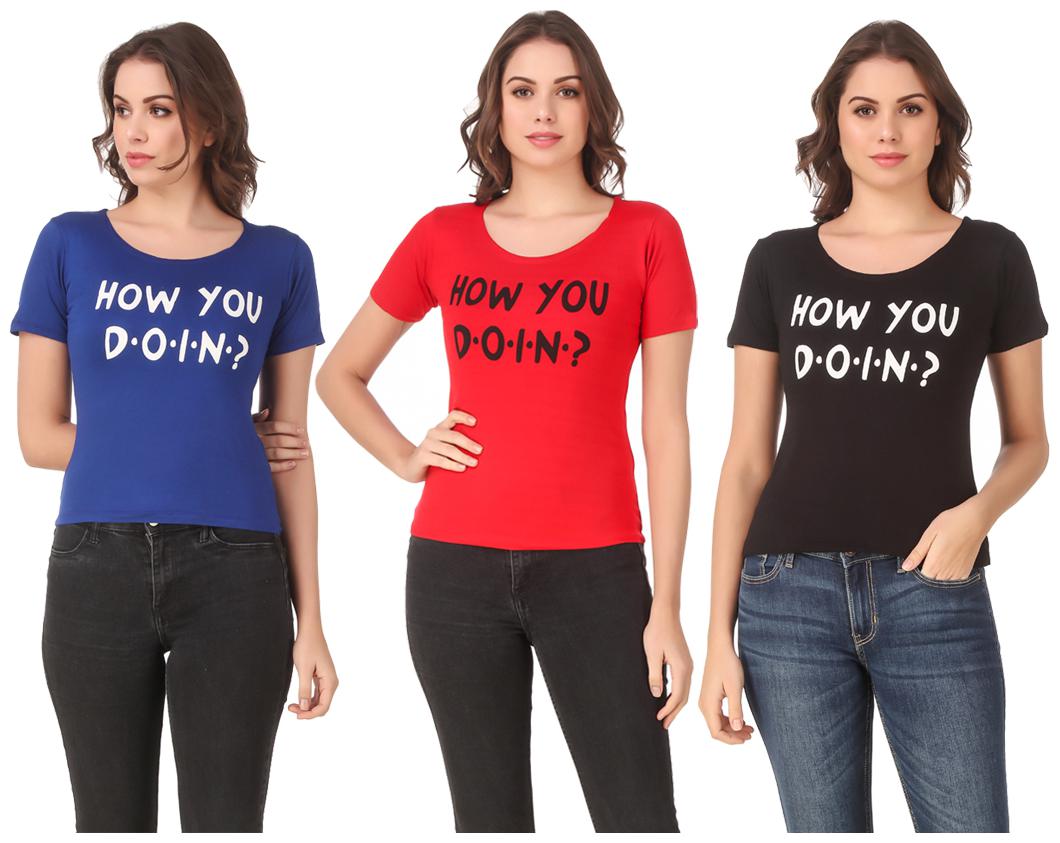 

Krishty Trading Lycra Casual Regular T Shirt Multi