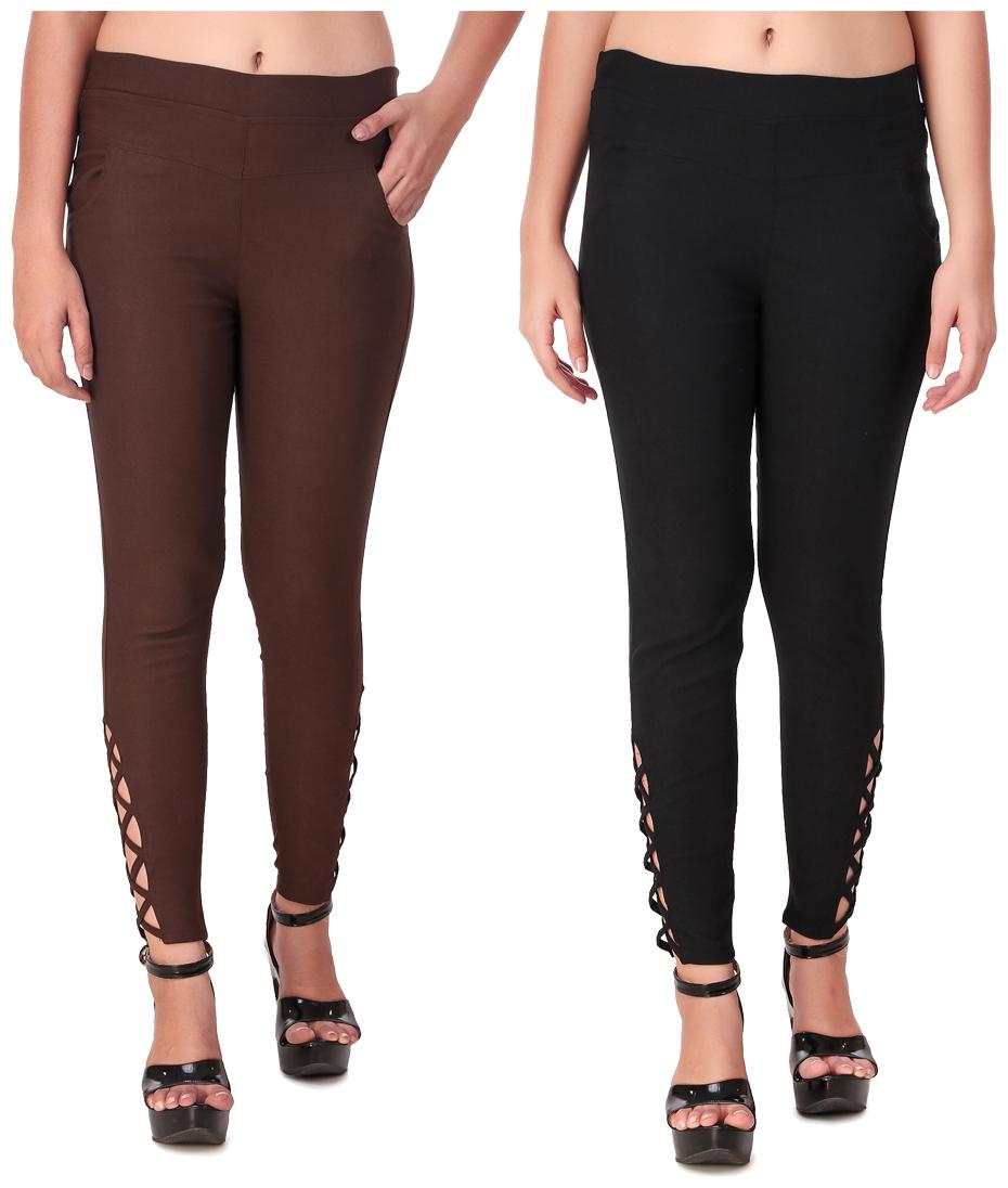 

Krishty Trading Women Brown Black Skinny fit Jegging