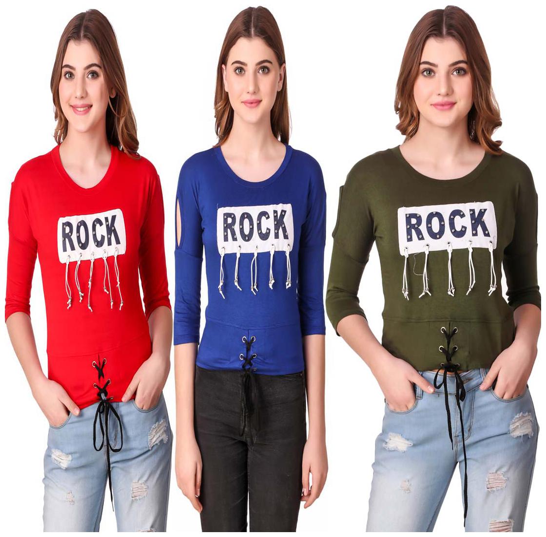 

Krishty Trading Women Printed Crop top - Multi