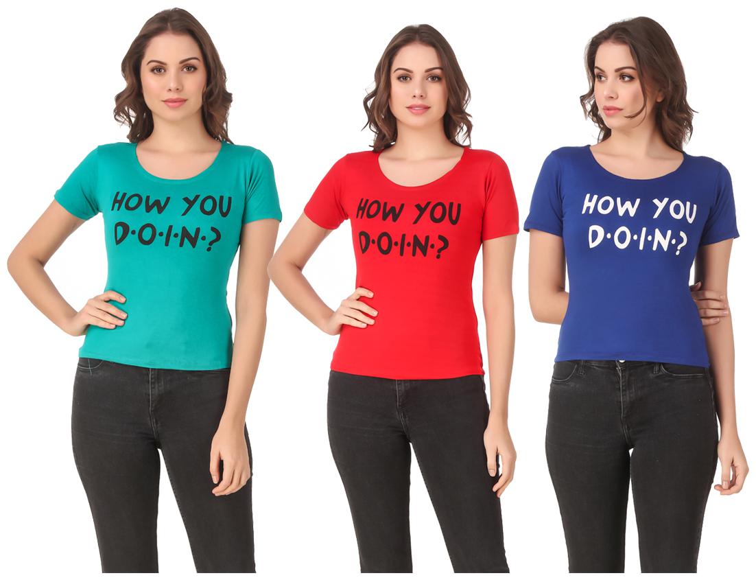 

Krishty Trading Lycra Casual Regular T Shirt Multi
