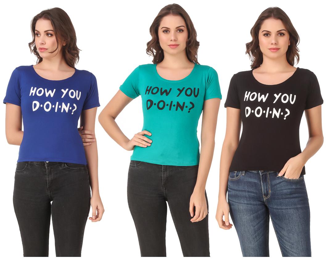

Krishty Trading Lycra Casual Regular T Shirt Multi