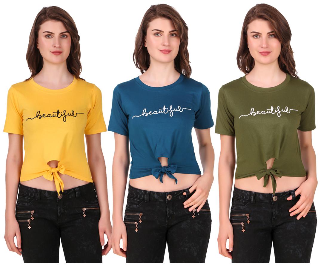 

Krishty Trading Women Printed Crop top - Multi