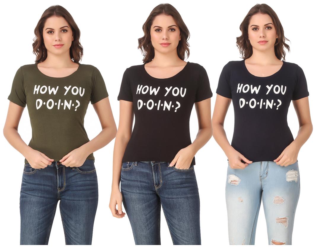 

Krishty Trading Lycra Casual Regular T Shirt Multi