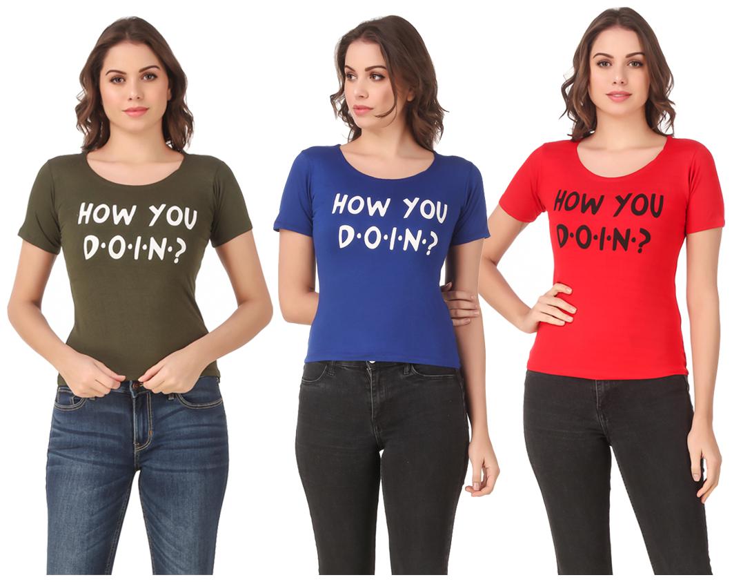 

Krishty Trading Lycra Casual Regular T Shirt Multi