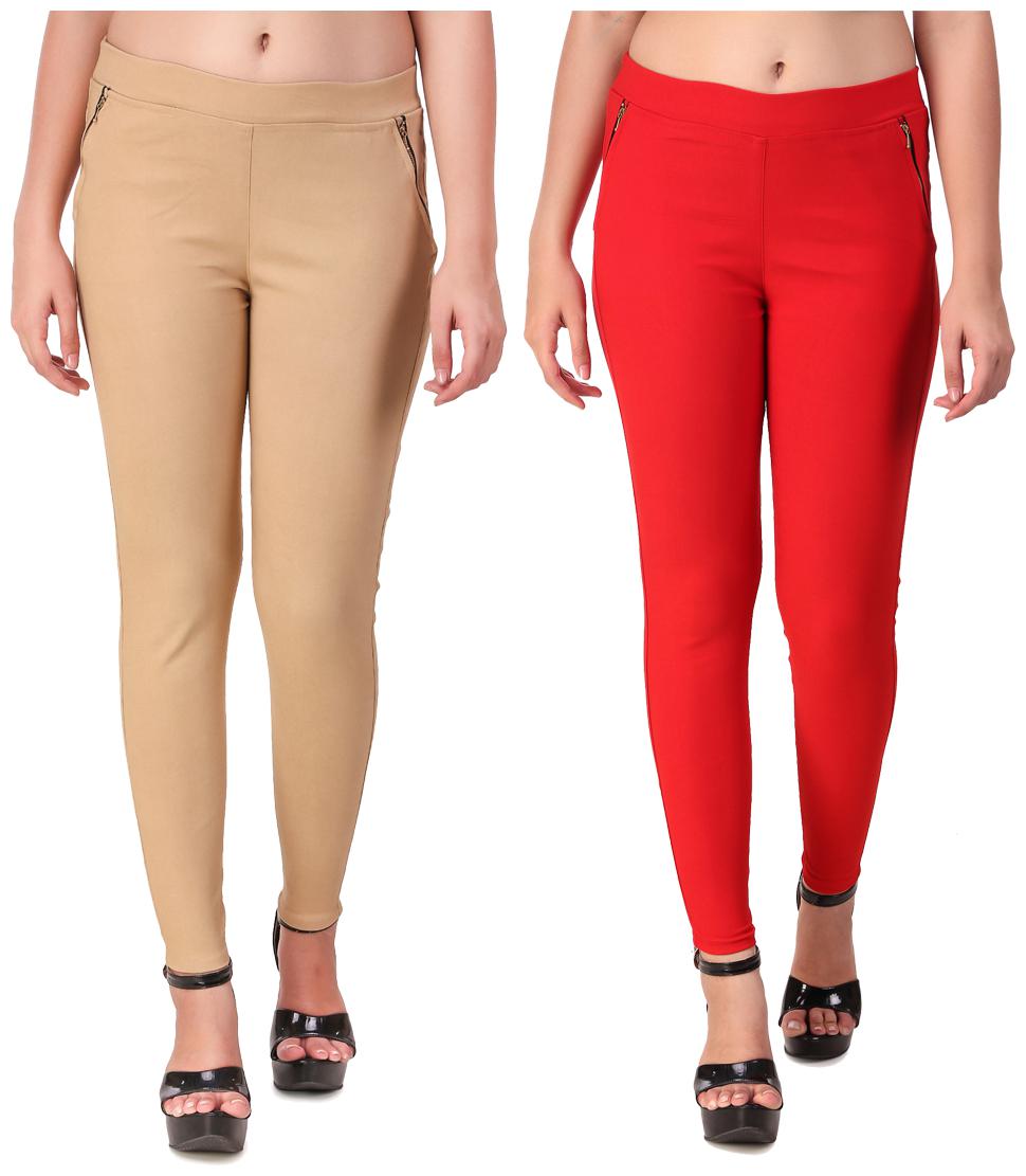 

Krishty Trading Women Beige Red Skinny fit Jegging