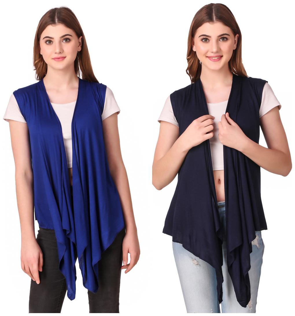 

Krishty Trading Casual Wear Shrug for women Blue Navy Blue