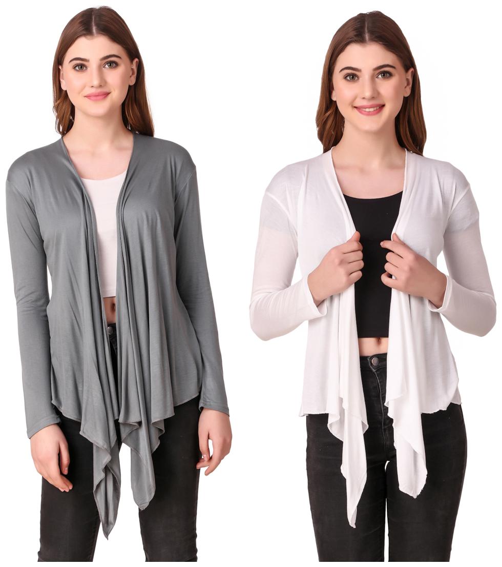 

Krishty Trading Women Shrug - Grey White