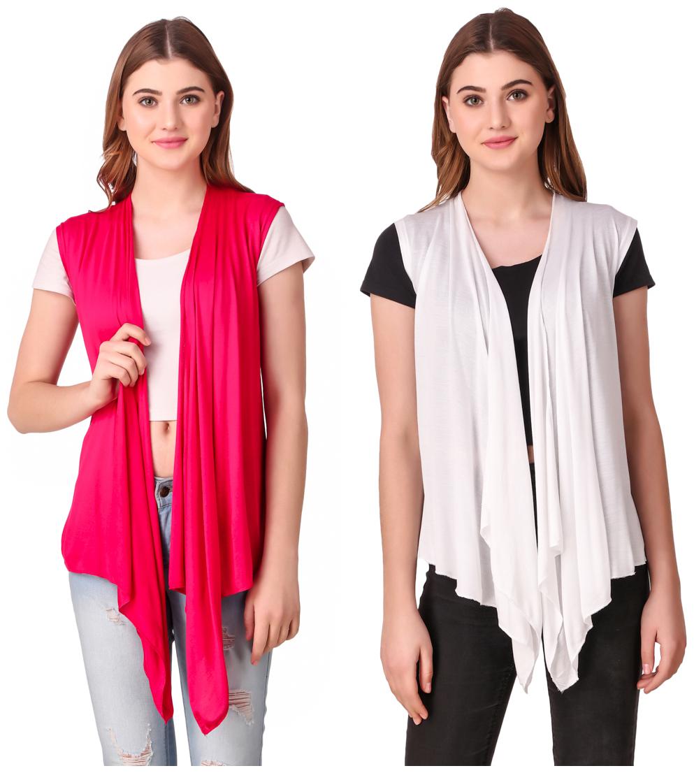 

Krishty Trading Women Shrug - Pink White