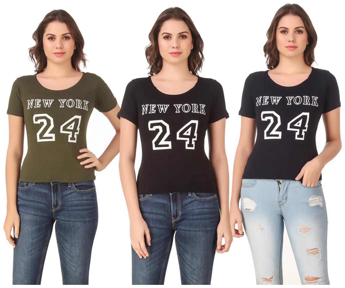

Krishty Trading Lycra Casual Regular T Shirt Multi