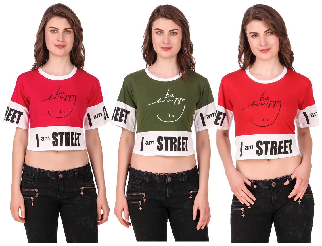 

Krishty Trading Women Printed Crop top - Multi