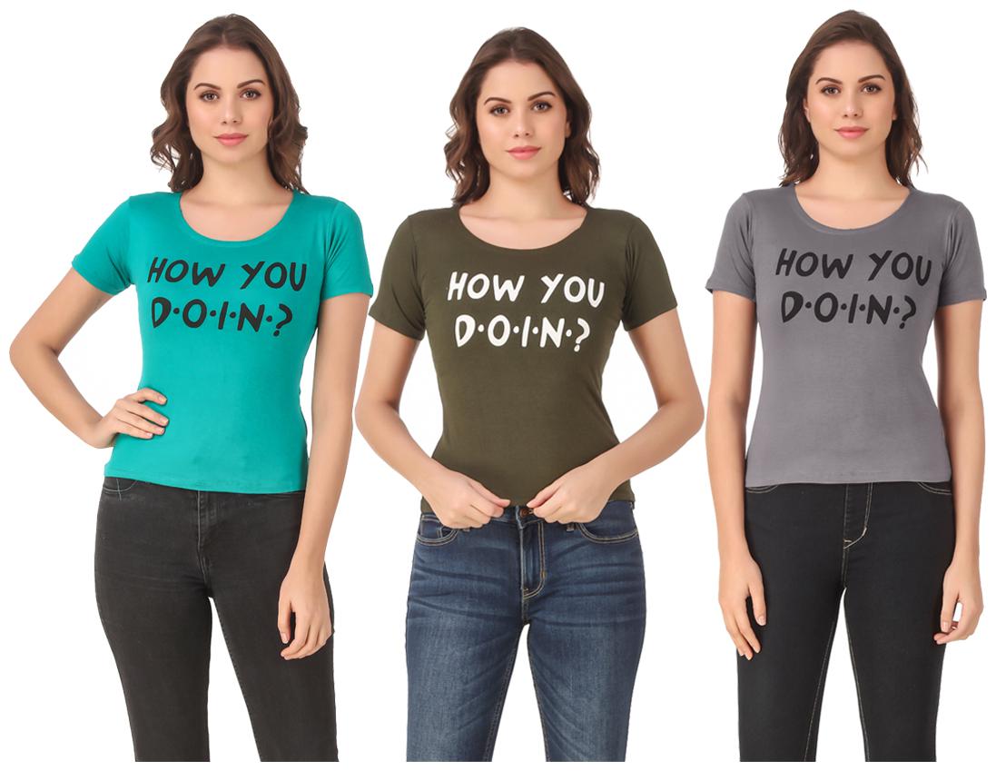 

Krishty Trading Lycra Casual Regular T Shirt Multi