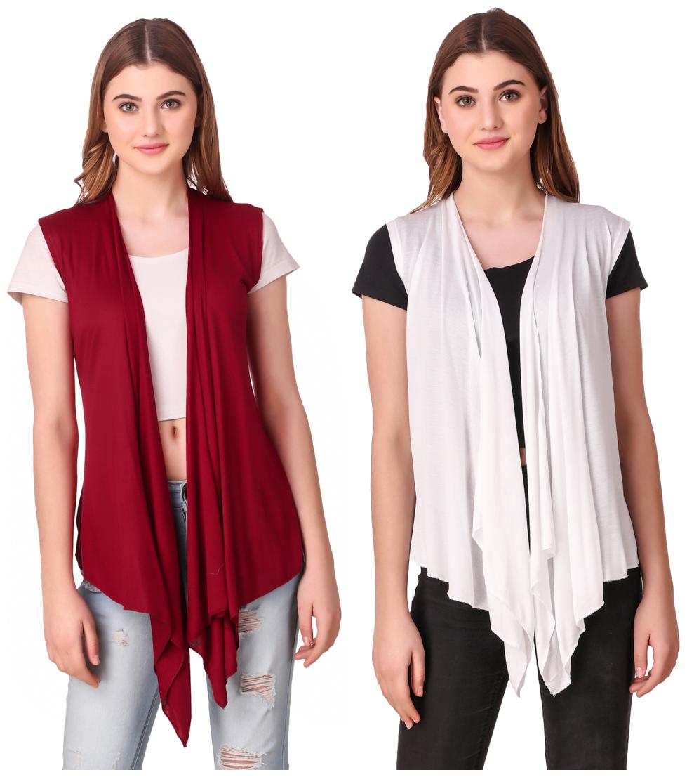 

Krishty Trading Women Shrug - Maroon White