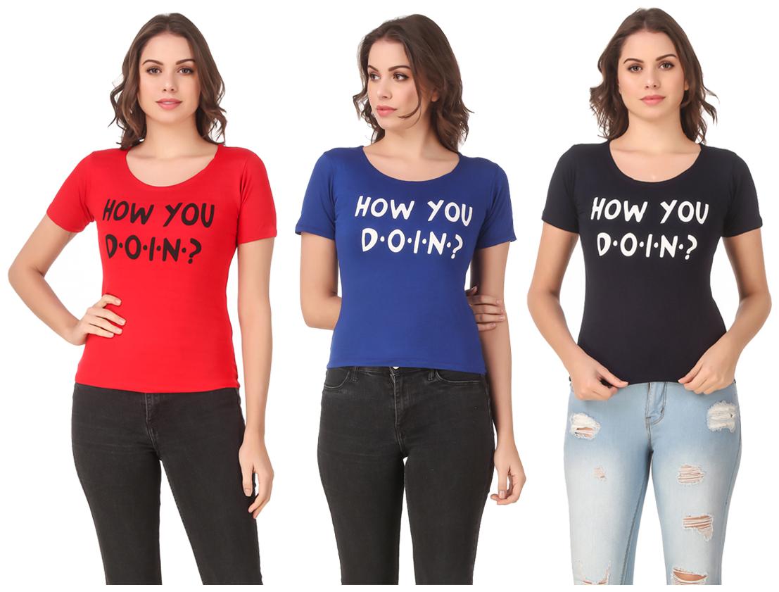 

Krishty Trading Lycra Casual Regular T Shirt Multi