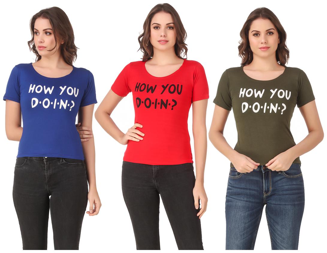 

Krishty Trading Lycra Casual Regular T Shirt Multi