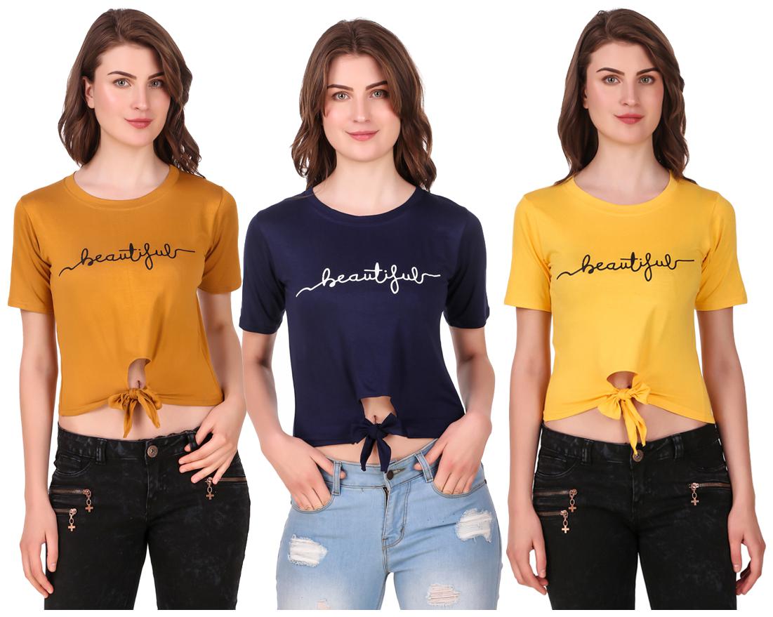 

Krishty Trading Women Printed Crop top - Multi