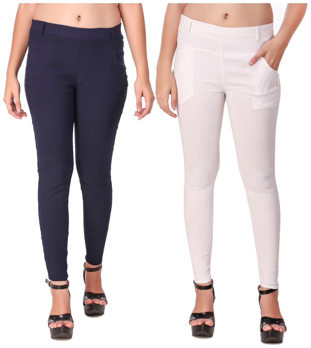 

Krishty Trading Women Blue White Skinny fit Jegging