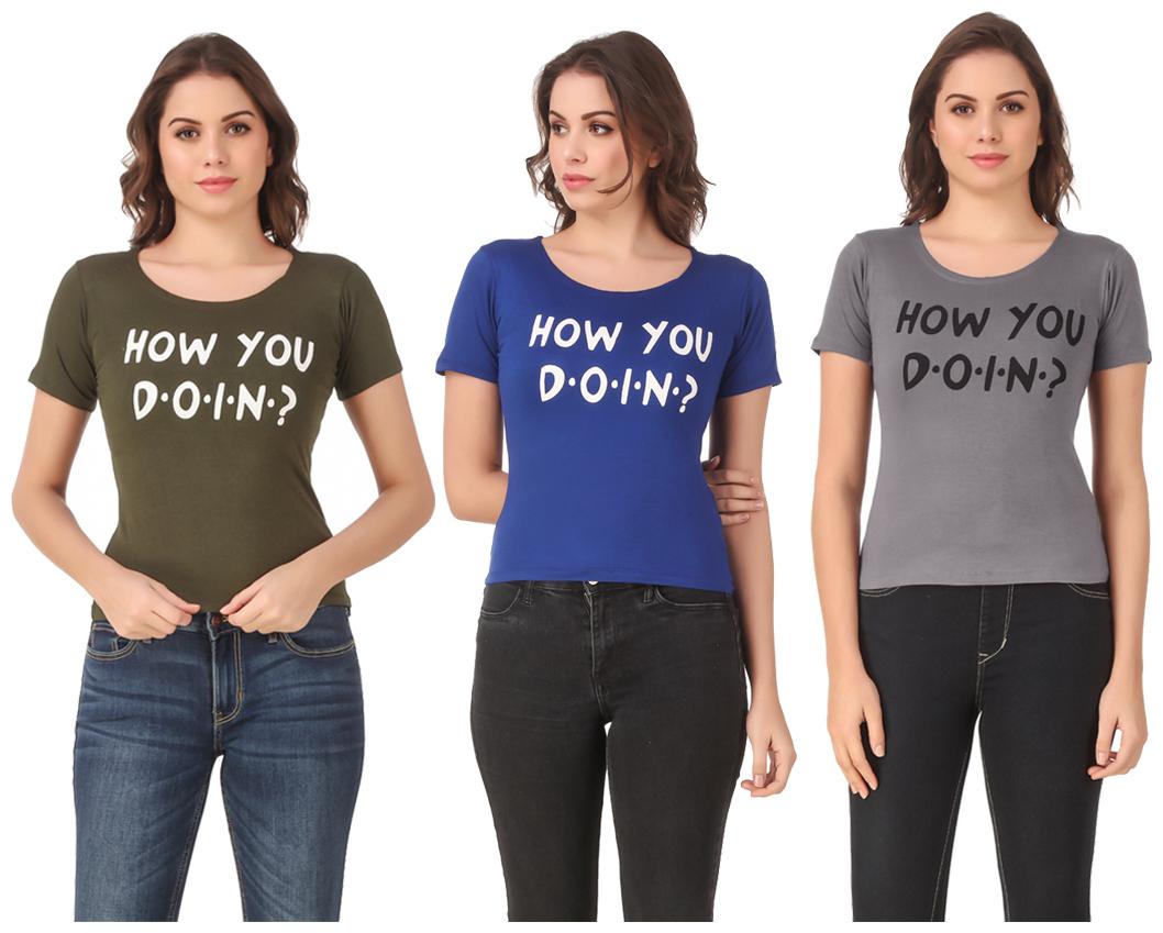 

Krishty Trading Lycra Casual Regular T Shirt Multi