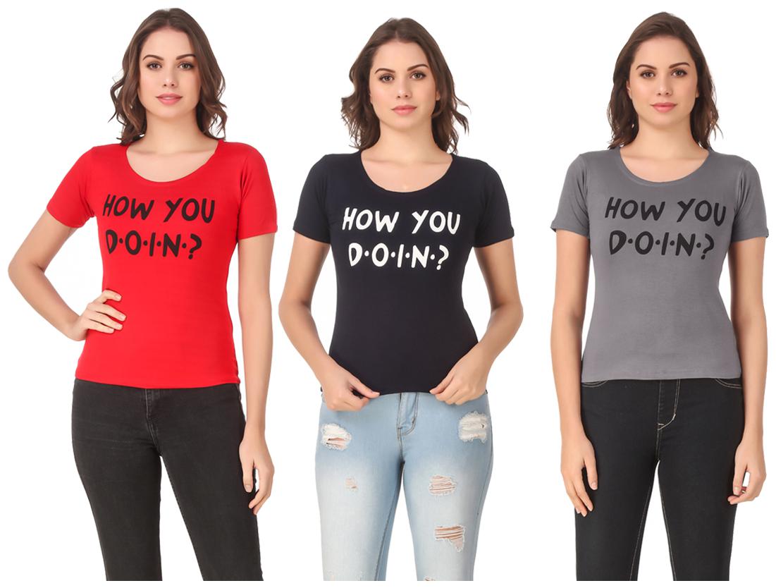 

Krishty Trading Lycra Casual Regular T Shirt Multi