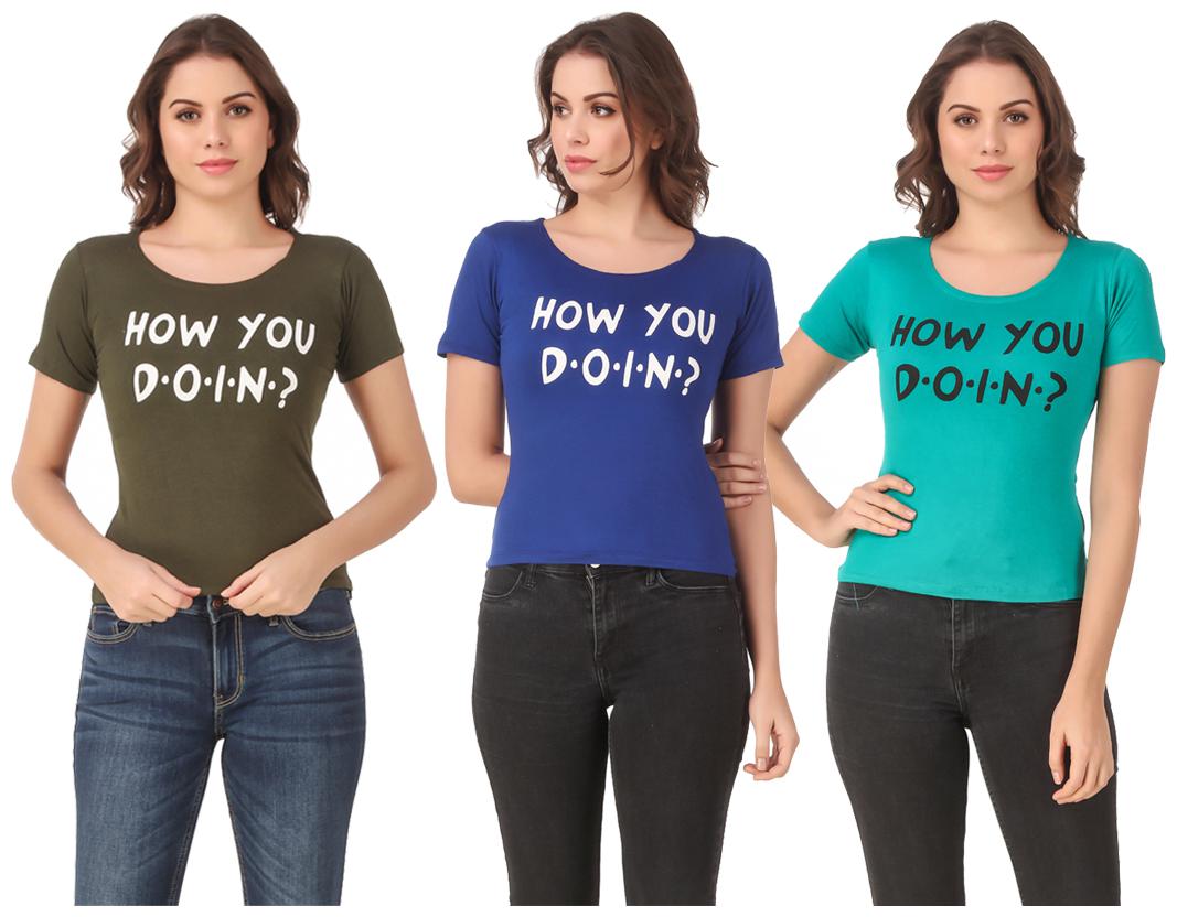 

Krishty Trading Lycra Casual Regular T Shirt Multi