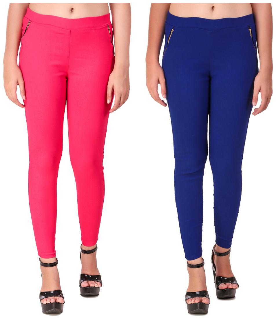 

Krishty Trading Women Pink Blue Skinny fit Jegging
