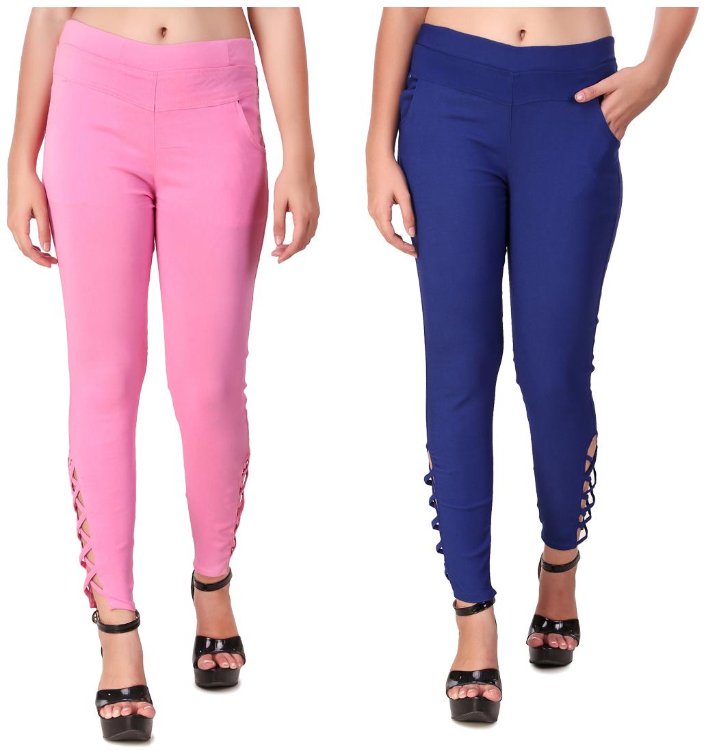 

Krishty Trading Women Pink Blue Skinny fit Jegging