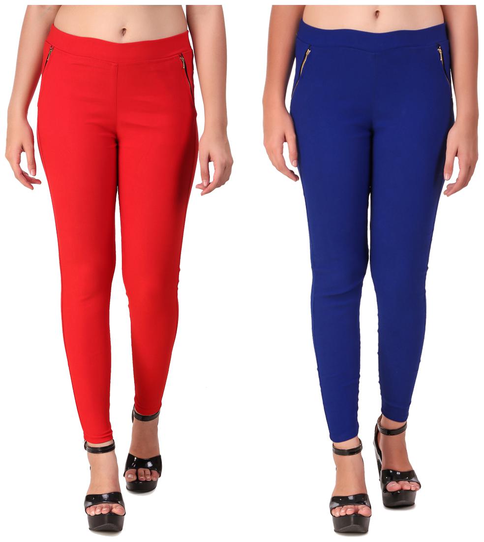 

Krishty Trading Women Red Blue Skinny fit Jegging