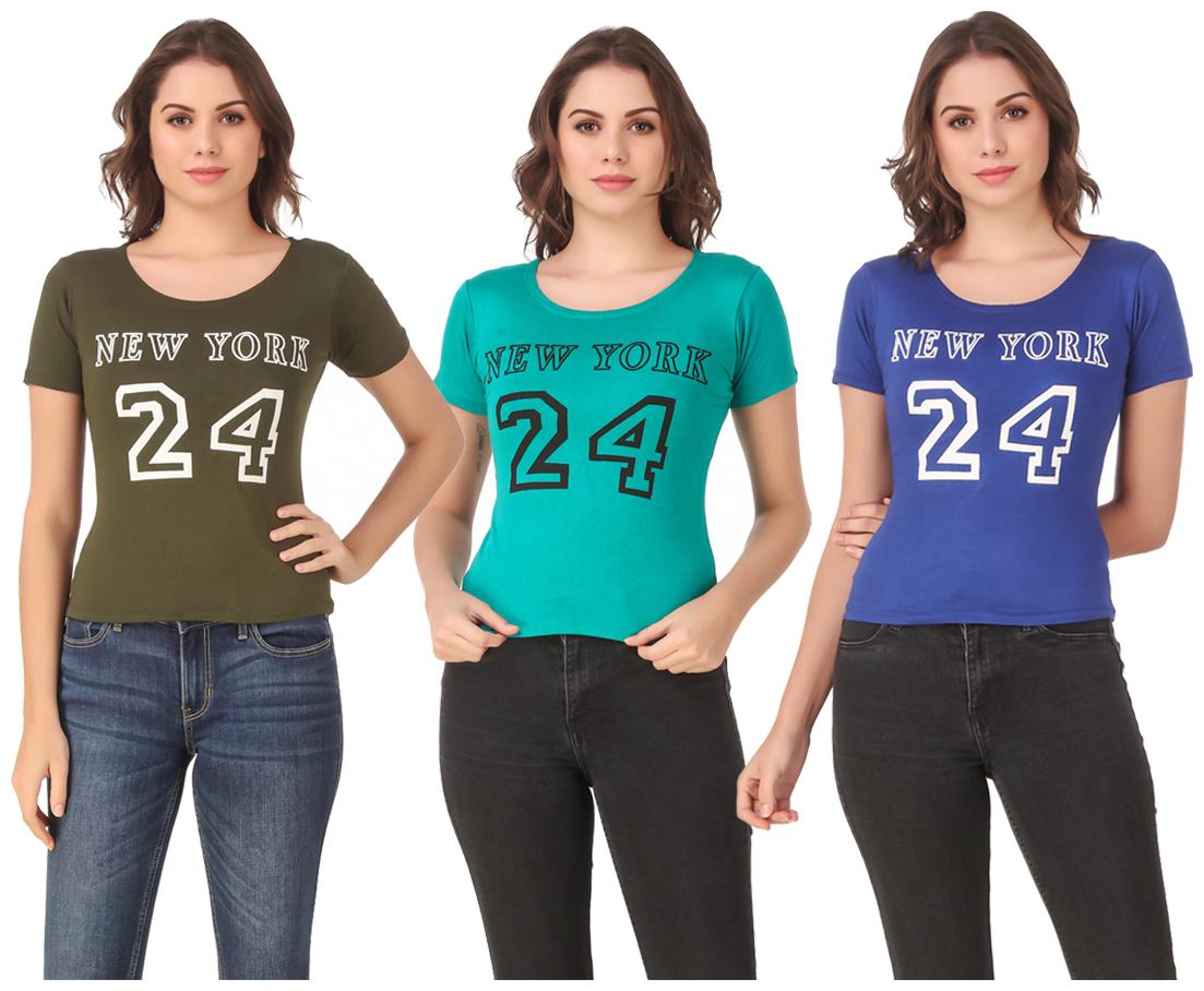 

Krishty Trading Lycra Casual Regular T Shirt Multi