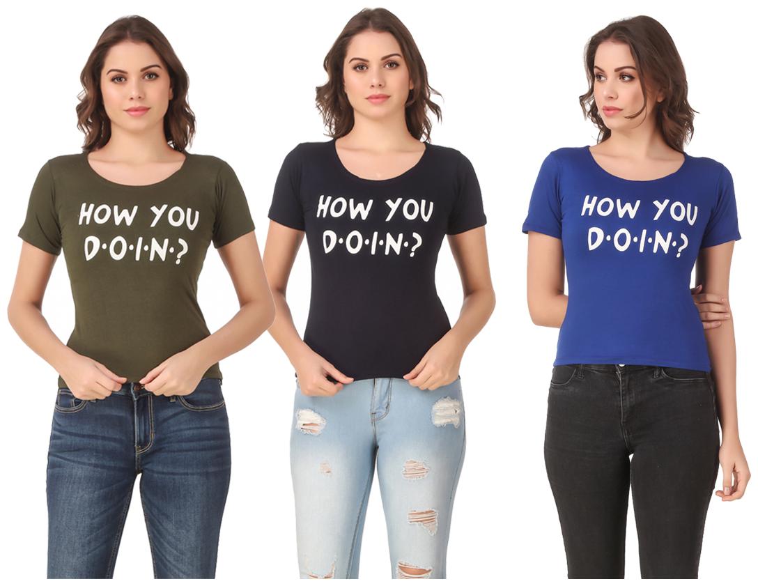 

Krishty Trading Lycra Casual Regular T Shirt Multi