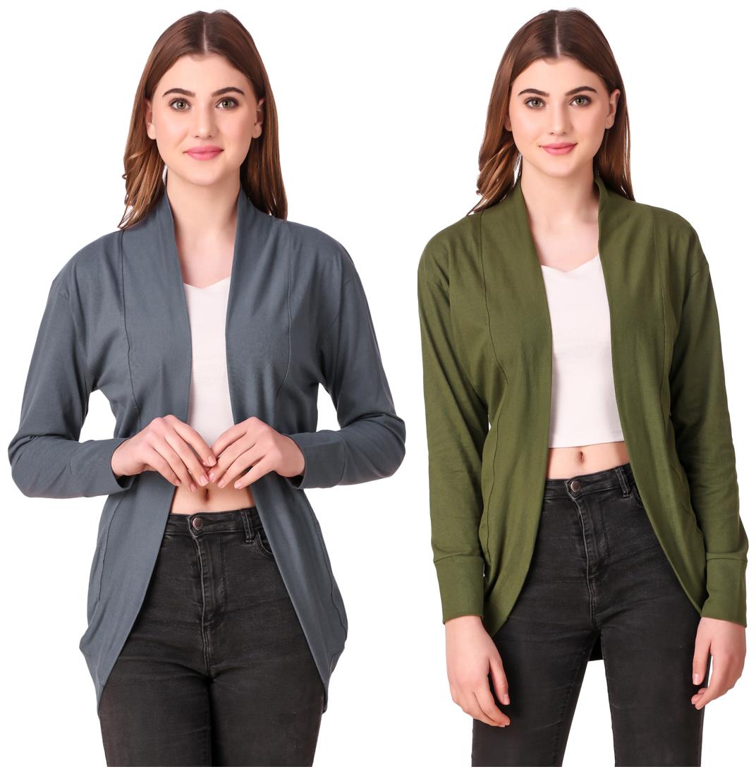 

Krishty Trading Women Shrug - Grey Green