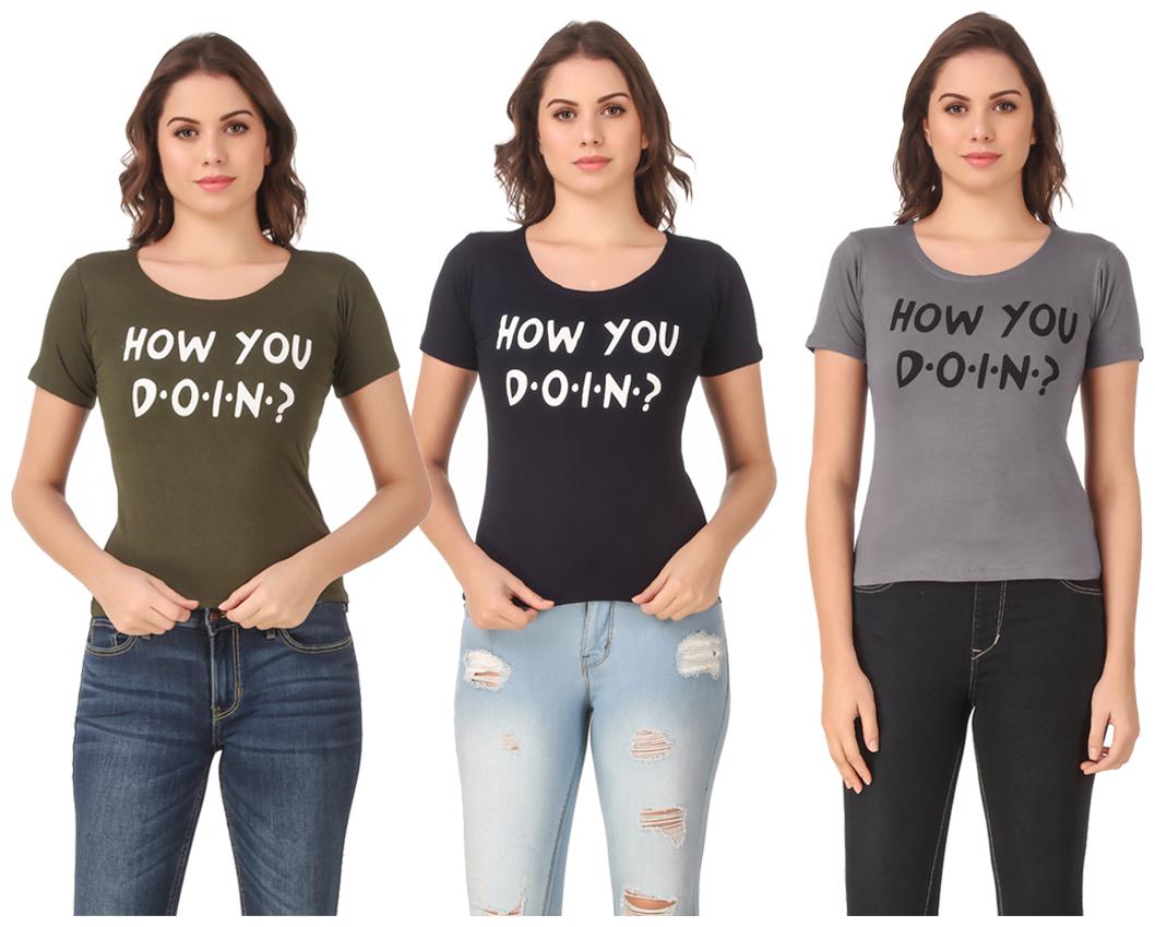 

Krishty Trading Lycra Casual Regular T Shirt Multi