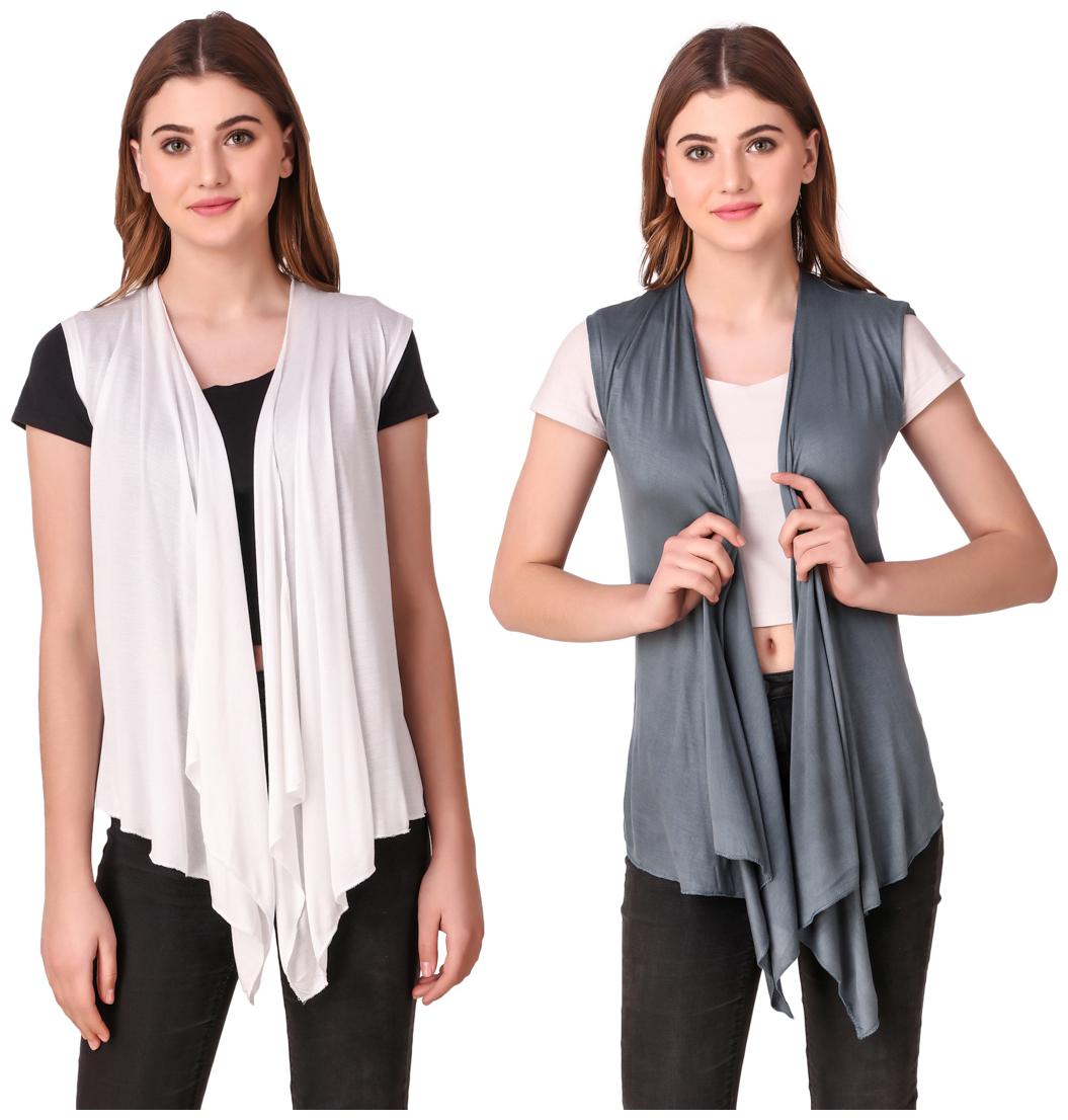 

Krishty Trading Women Shrug - White Grey