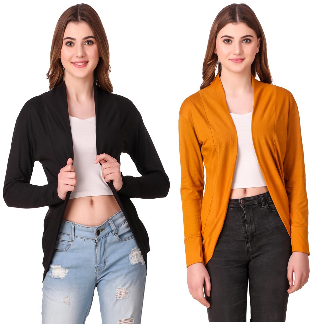

Krishty Trading Women Shrug - Black Yellow