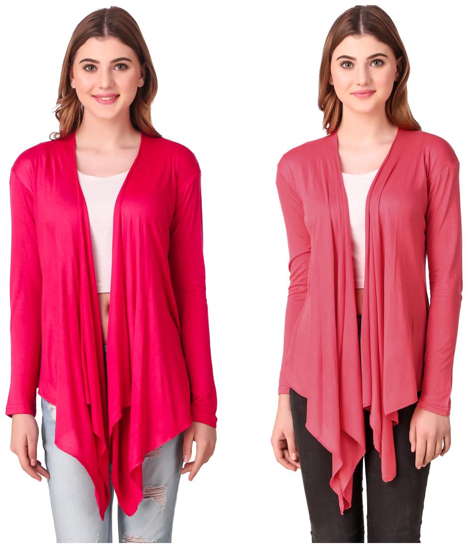 

Krishty Trading Casual Wear Shrug for women Pink Peach