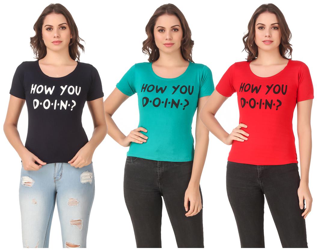 

Krishty Trading Lycra Casual Regular T Shirt Multi