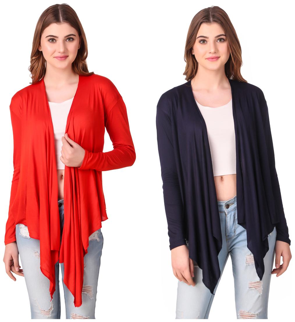 

Krishty Trading Casual Wear Shrug for women Red Navy Blue