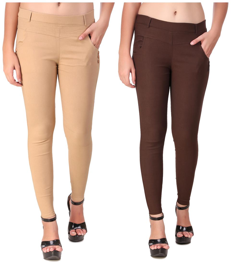 

Krishty Trading Women Beige Brown Skinny fit Jegging