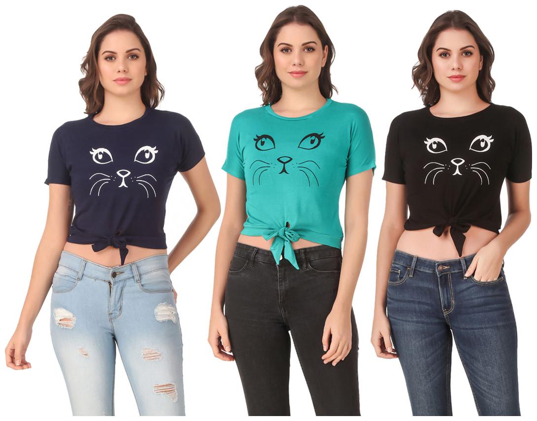 

Krishty Trading Lycra Casual Regular T Shirt Multi