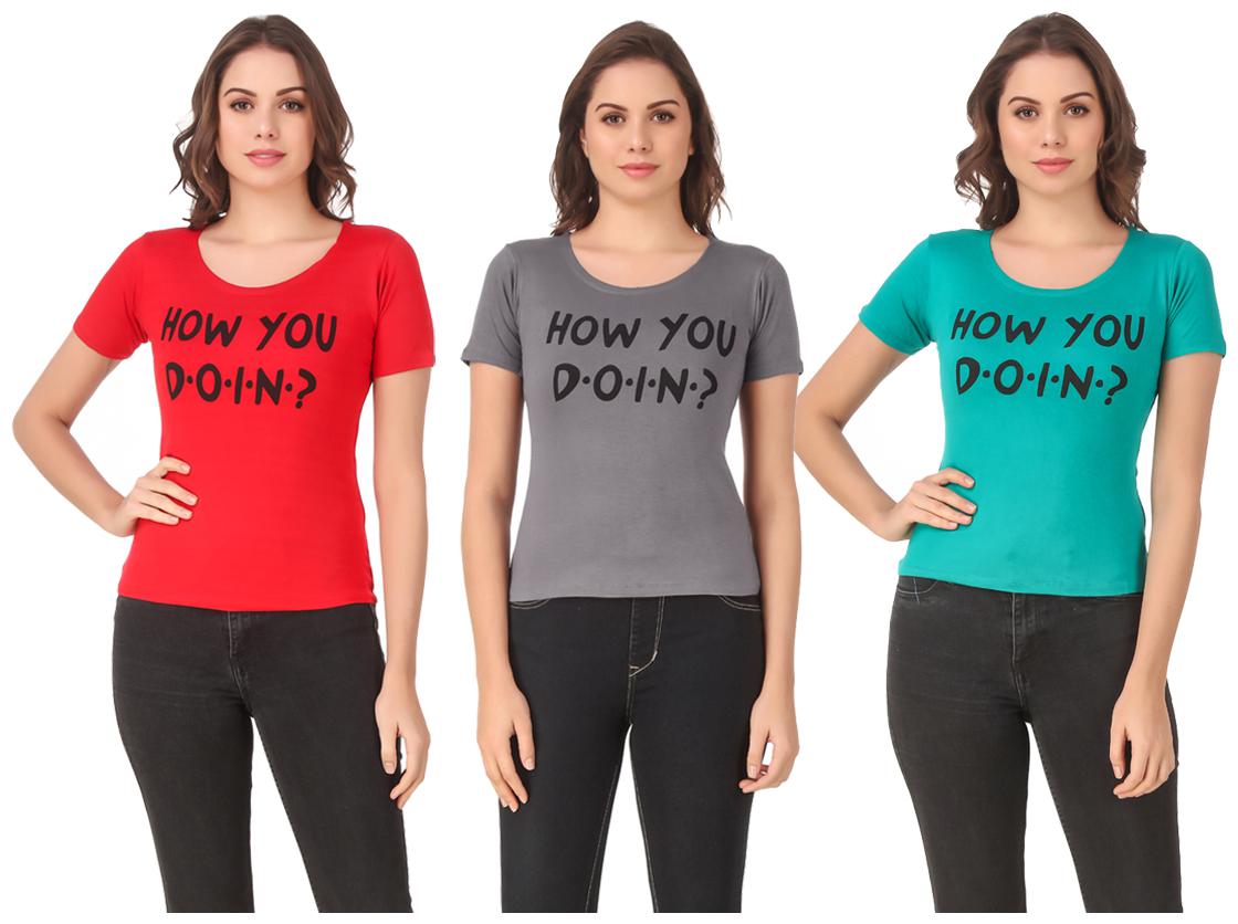 

Krishty Trading Lycra Casual Regular T Shirt Multi