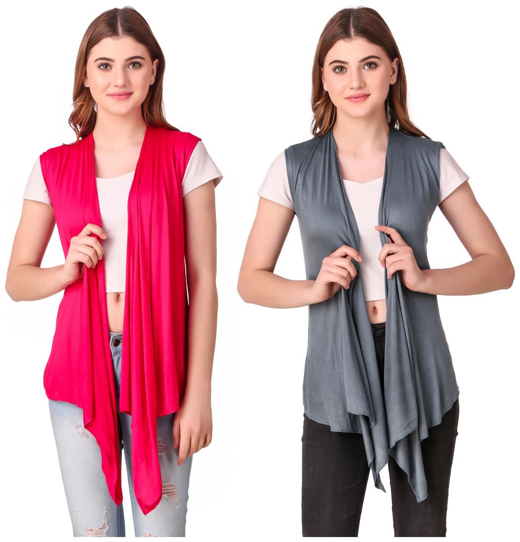 

Krishty Trading Women Shrug - Pink Grey
