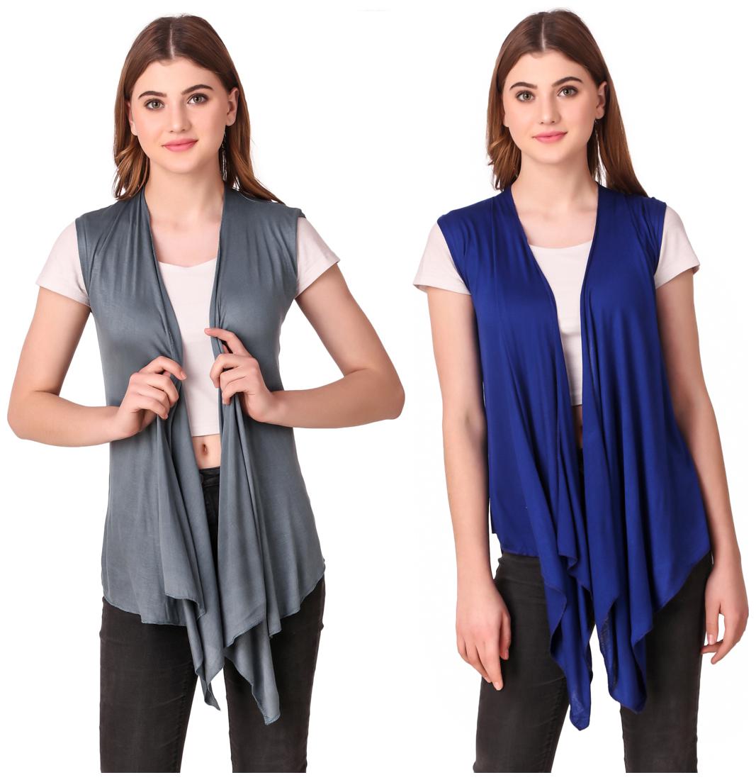 

Krishty Trading Women Shrug - Grey Blue