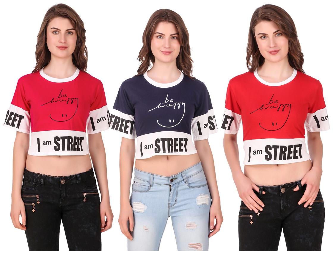 

Krishty Trading Women Printed Crop top - Multi
