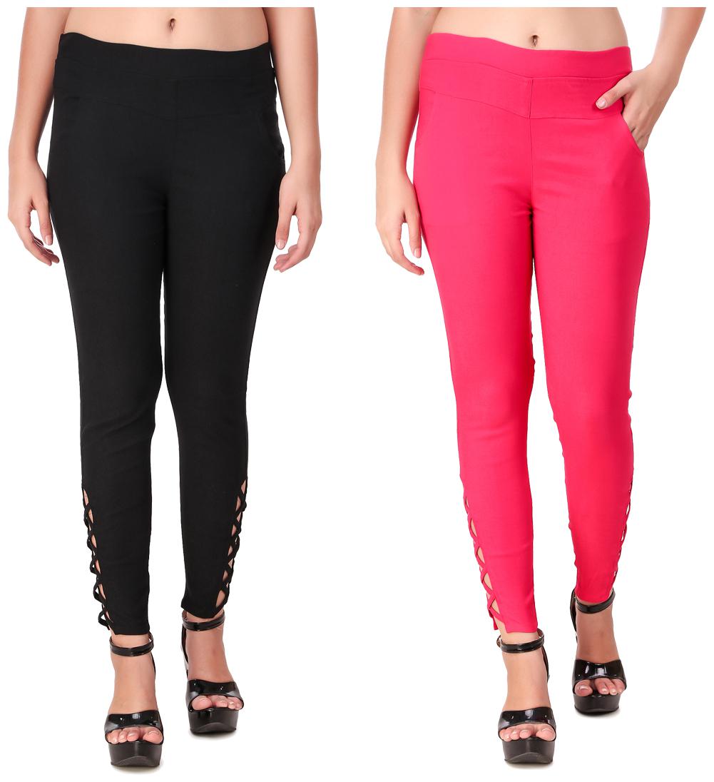 

Krishty Trading Women Black Pink Skinny fit Jegging