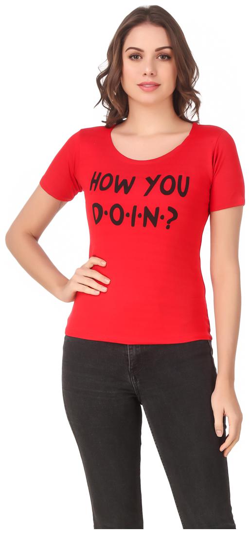 

Krishty Trading Lycra Casual Regular T Shirt Red