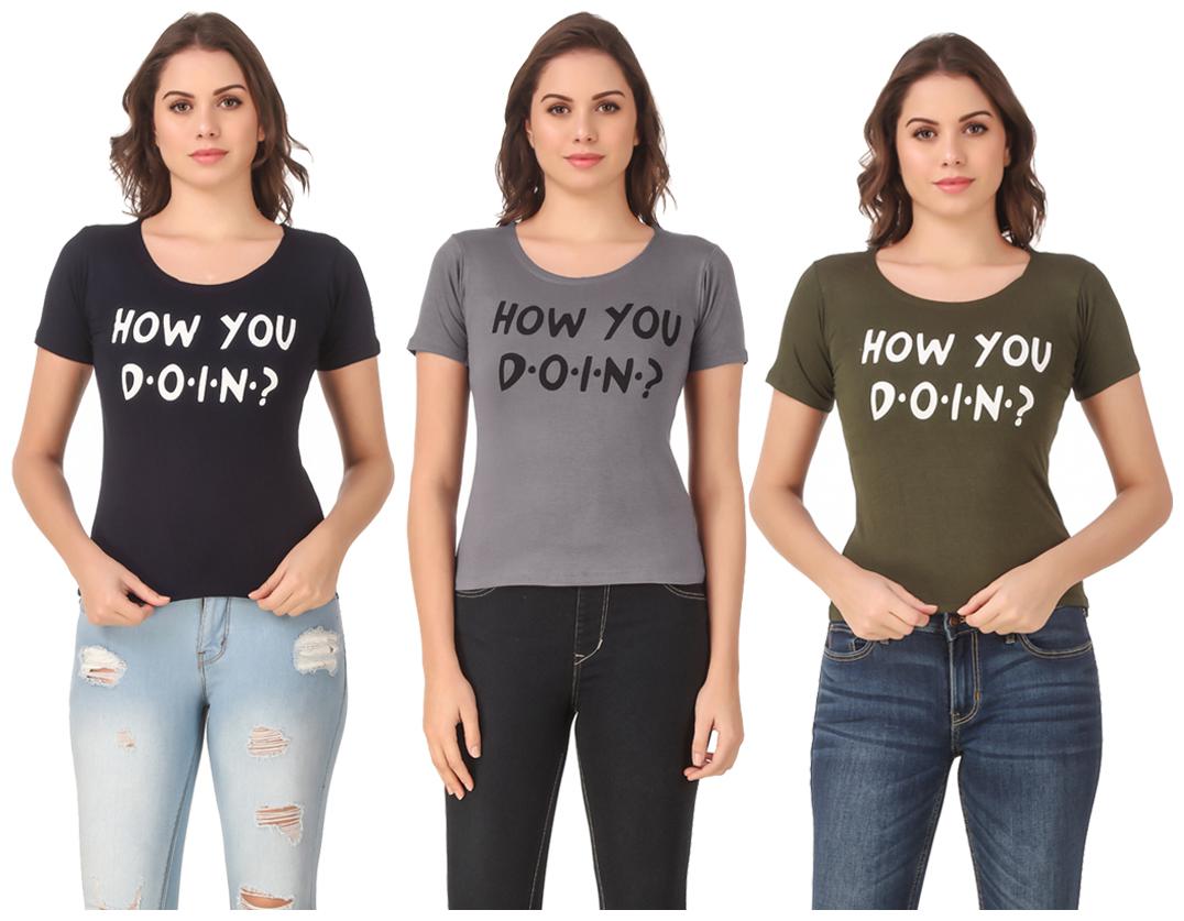 

Krishty Trading Lycra Casual Regular T Shirt Multi