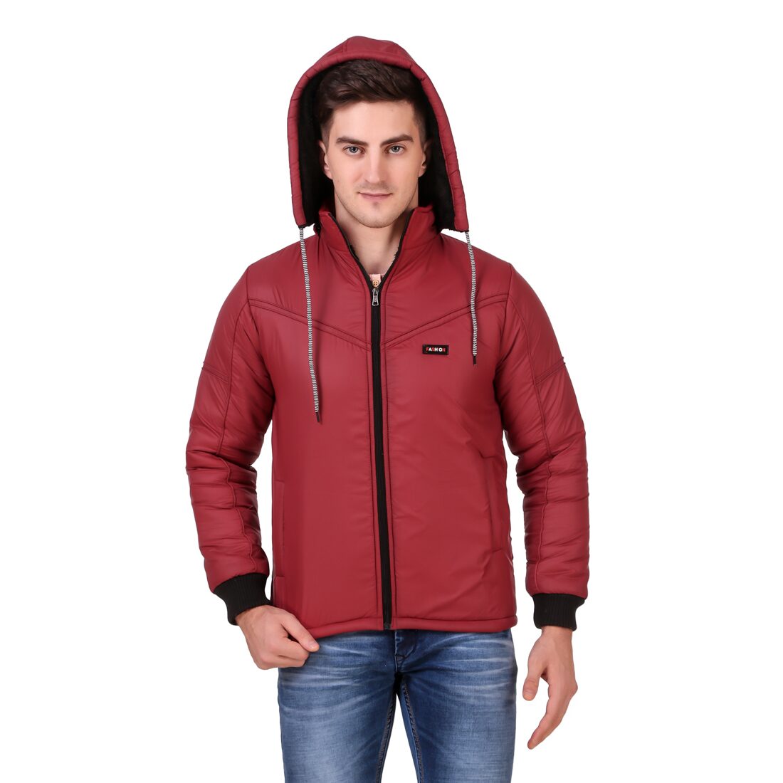 

Krishty Trading Men Maroon Solid Bomber jacket