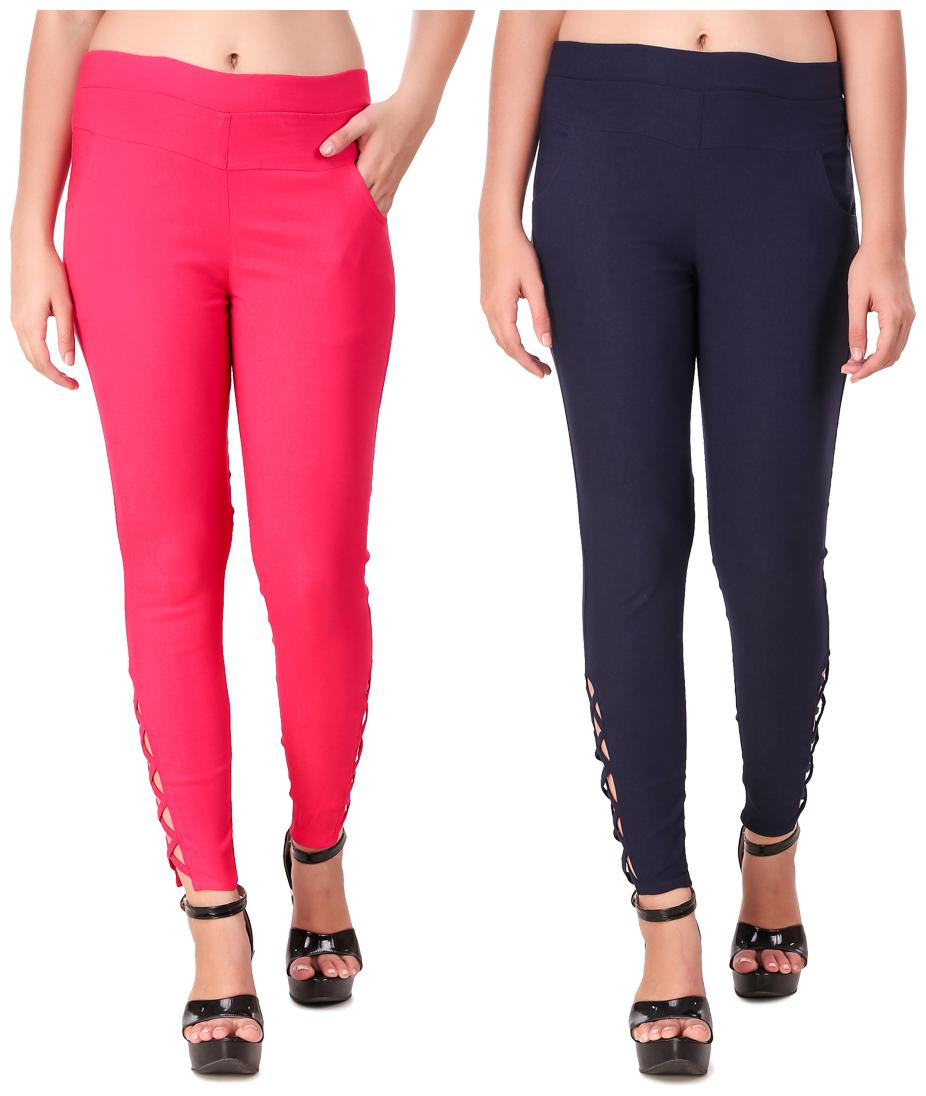

Krishty Trading Women Pink Blue Skinny fit Jegging