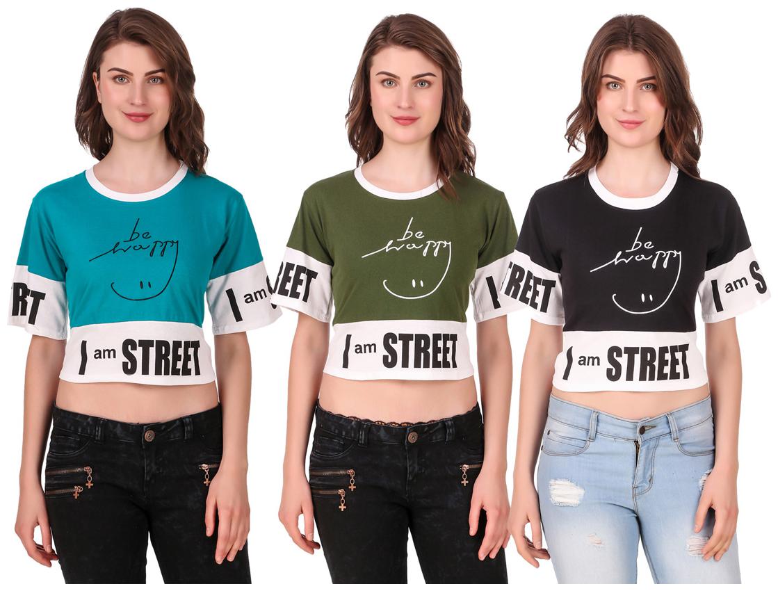 

Krishty Trading Women Printed Crop top - Multi