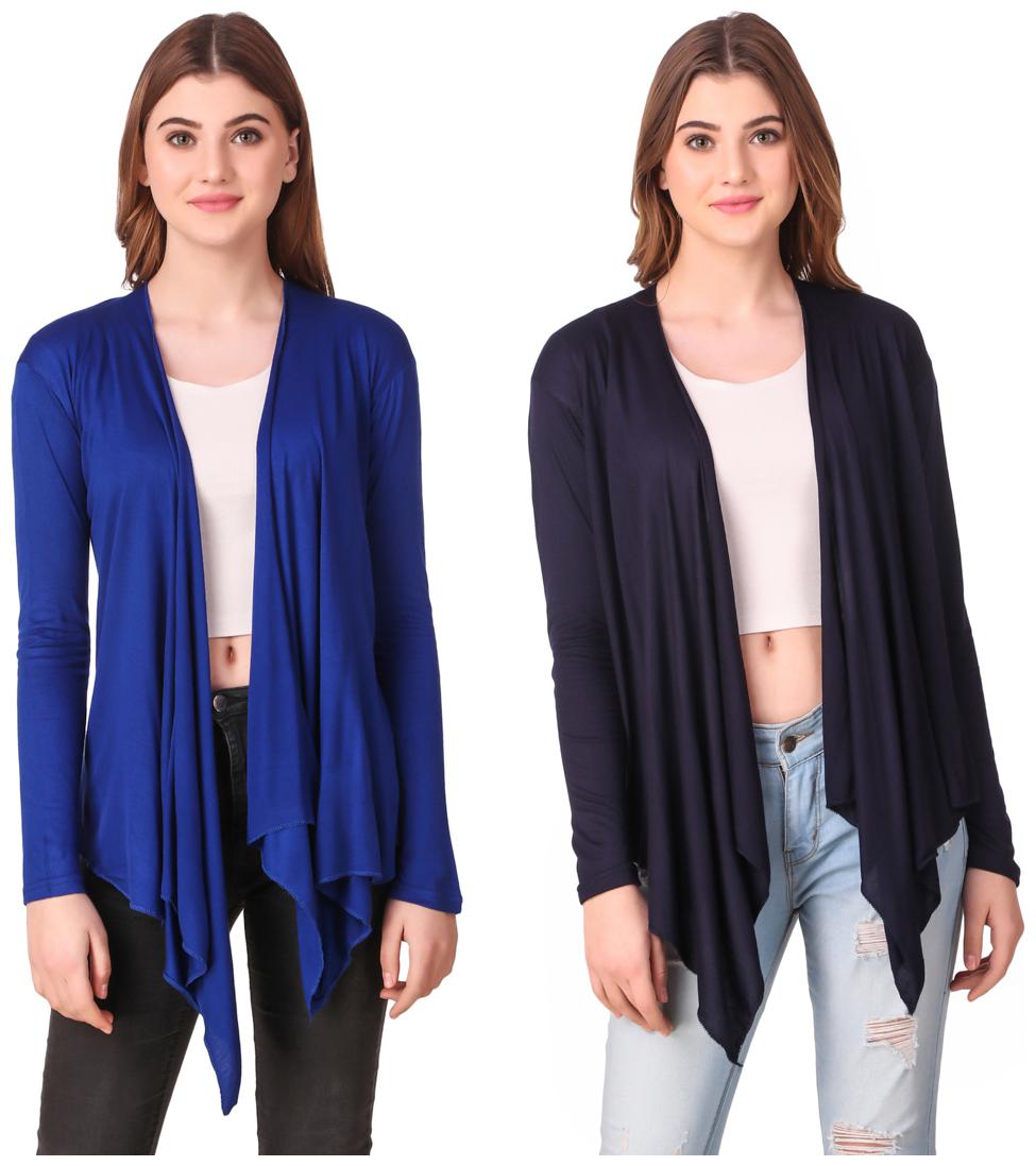 

Krishty Trading Casual Wear Shrug for women Blue Navy Blue