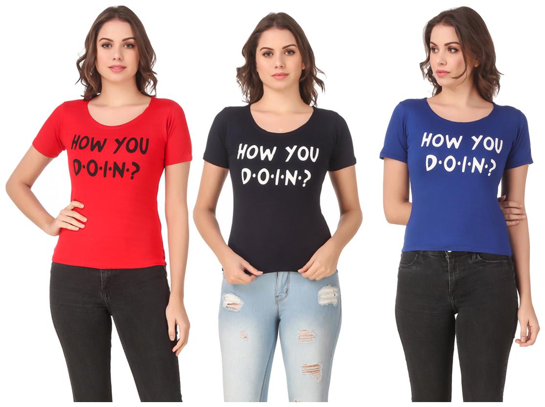 

Krishty Trading Lycra Casual Regular T Shirt Multi
