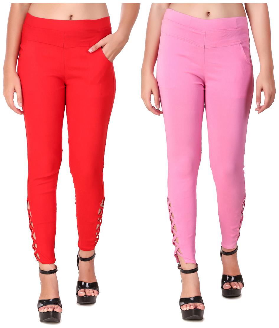 

Krishty Trading Women Red Pink Skinny fit Jegging